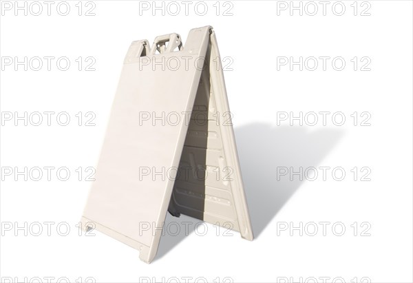 Blank white tent sign on a white background