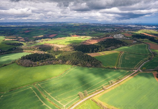 Fields and Meadows over English Village