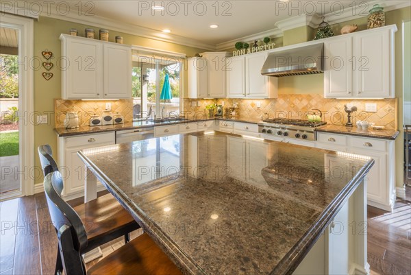 Beautiful custom kitchen interior in a new house