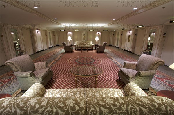 Classic elevator lobby interior of a hotel