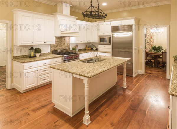 Beautiful custom kitchen interior in a new house