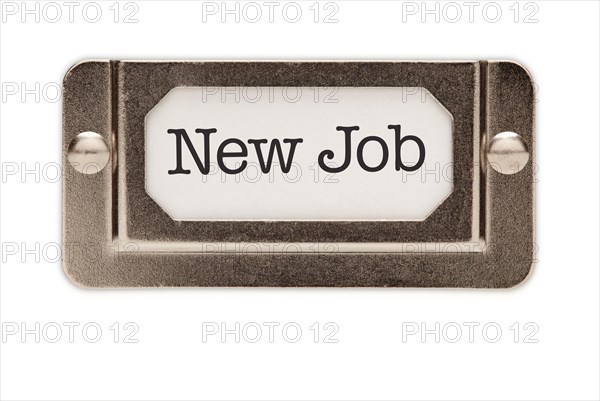 New job file drawer label isolated on a white background