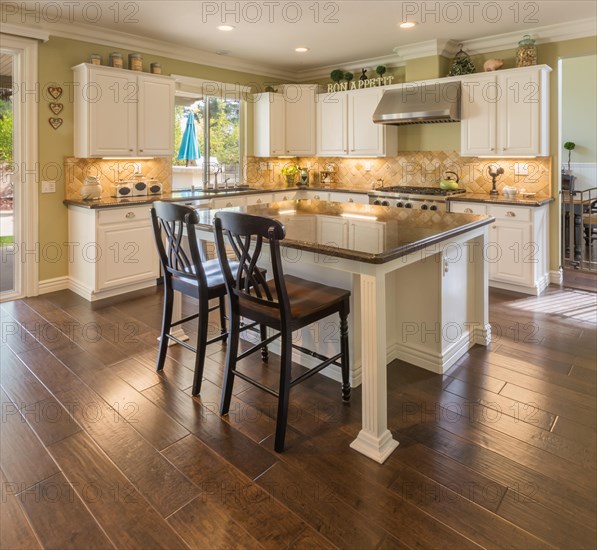 Beautiful custom kitchen interior in a new house