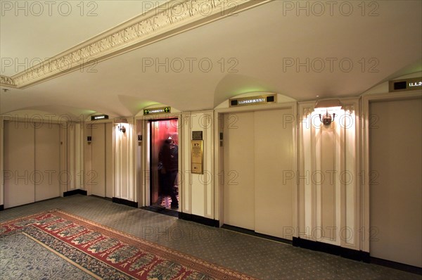 Classic elevator lobby interior of a hotel