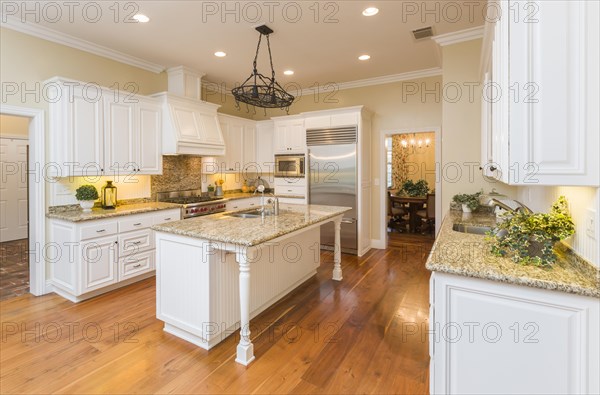 Beautiful custom kitchen interior in a new house