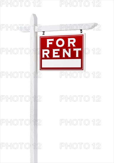 Right facing for rent real estate sign isolated on a white background