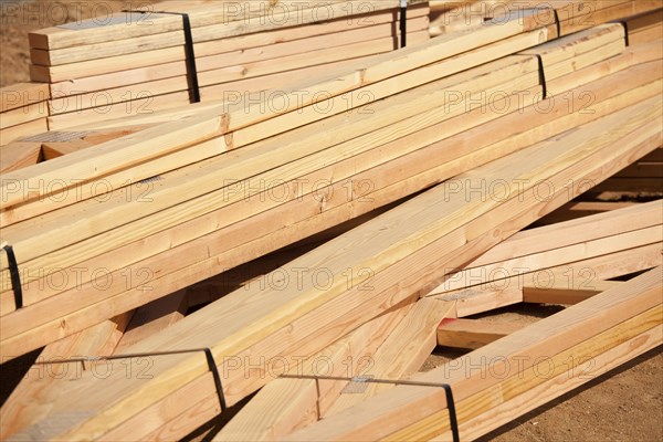 Abstract of construction framing wood stack