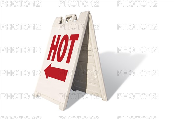 Hot tent sign isolated on a white background