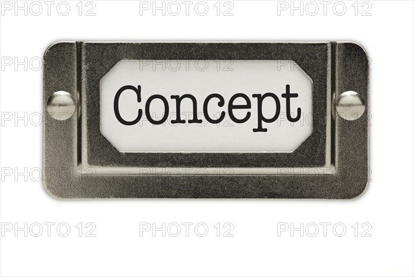 Concept file drawer label isolated on a white background