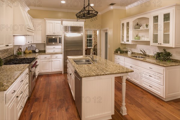 Beautiful custom kitchen interior in a new house