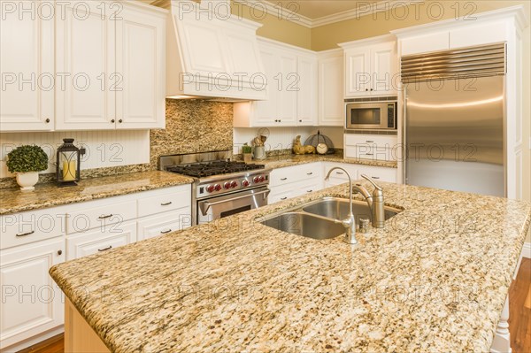 Beautiful custom kitchen interior in a new house