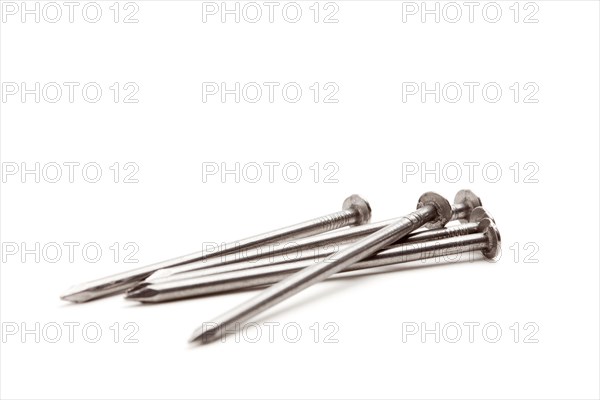 Construction nails isolated on a white background