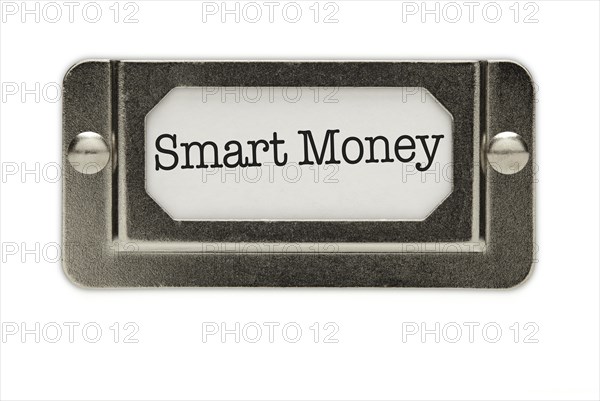 Smart money file drawer label isolated on a white background