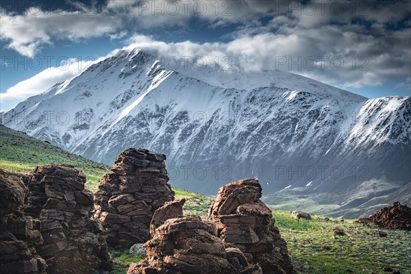 Part of the Mongolian Altai Mountains. Western Mongolia