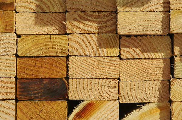 Abstract stack of construction wood