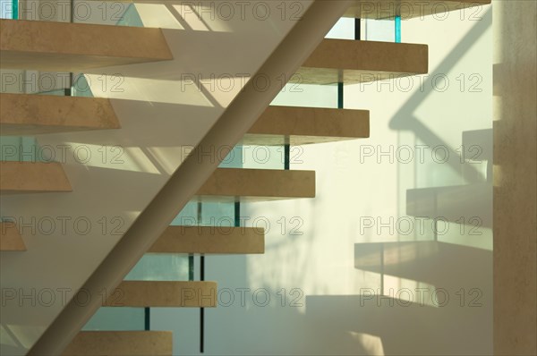 Majestic marble stairs and glass abstract