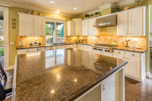 Beautiful custom kitchen interior in a new house