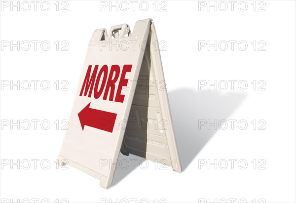 More tent sign isolated on a white background