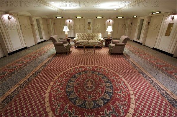 Classic elevator lobby interior of a hotel