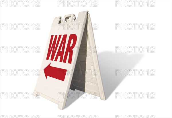 War tent sign isolated on a white background