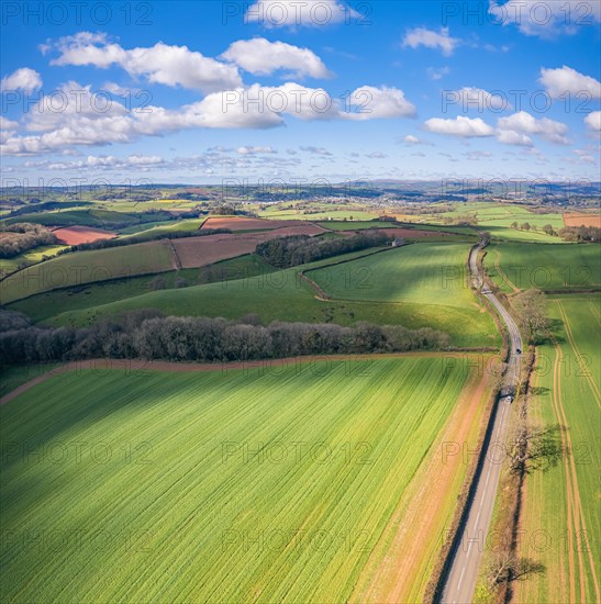 Fields and Meadows over English Village