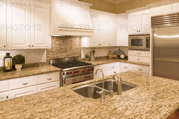 Beautiful custom kitchen interior in a new house