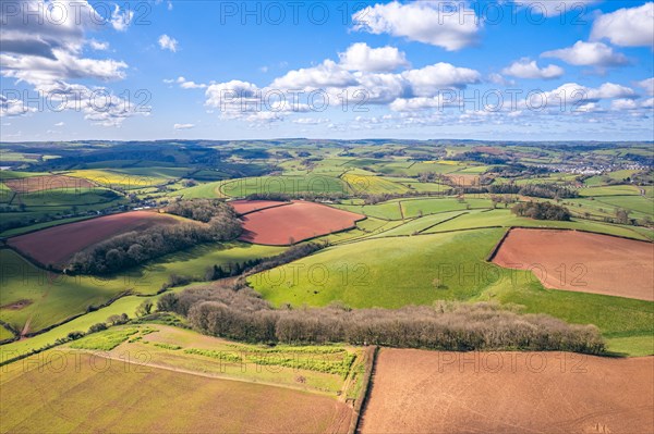 Fields and Meadows over English Village