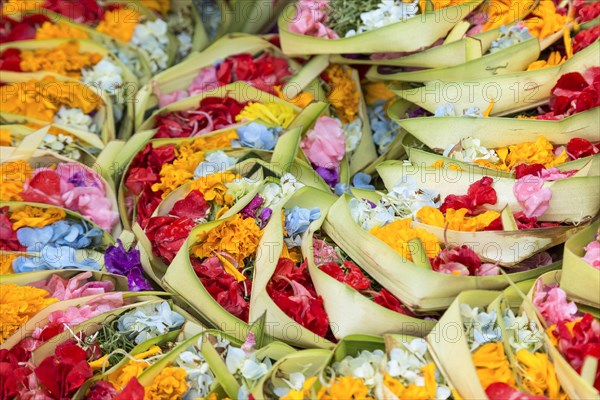 Balinese flower offerings in Bali