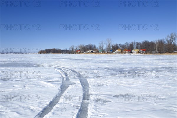 Wheel tracks on a frozen surface