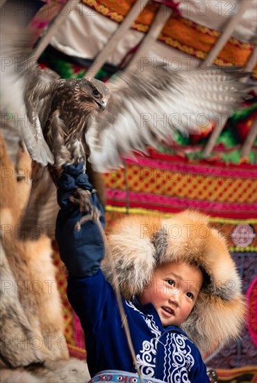 Falcon Training Boy 8 Western Mongolia
