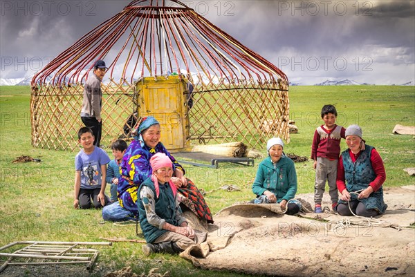 Nomads have just arrived in summer camping in Western Mongolia