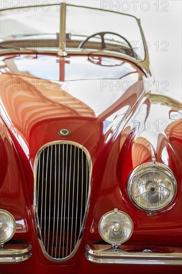 1949 red Jaguar vintage car