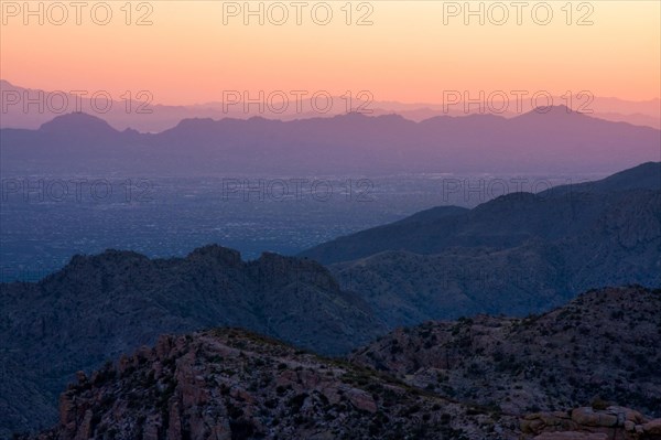 View over Tucson at dusk