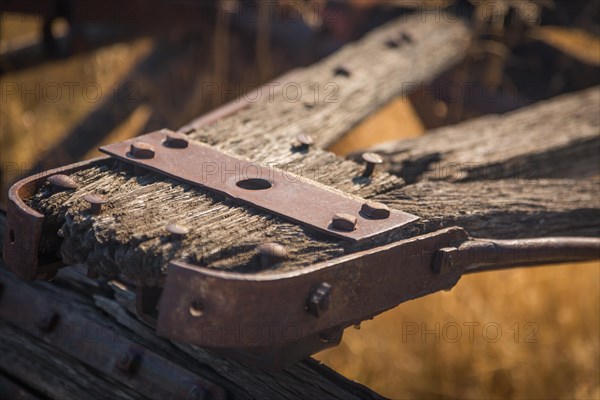 Abstract of vintage antique wood wagon parts