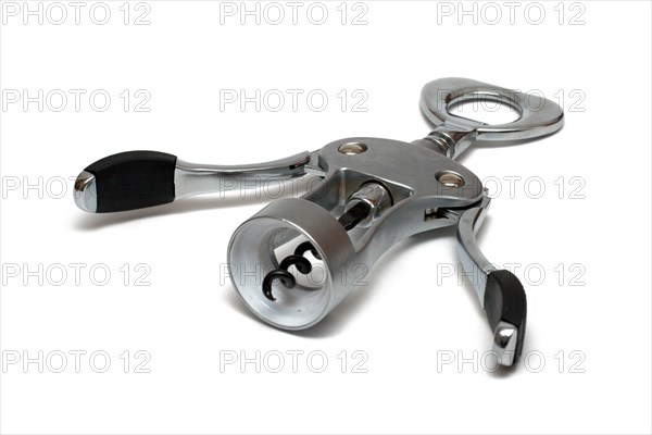 Metal corkscrew isolated on white