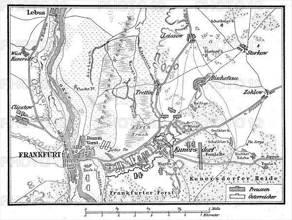 Plan of the Battle of Kunersdorf
