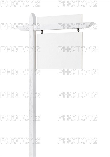 Blank real estate sign with upper placard ready for your own text