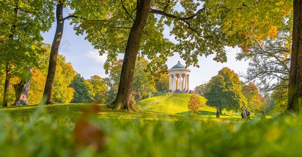 English Garden with Monopterus in Autumn