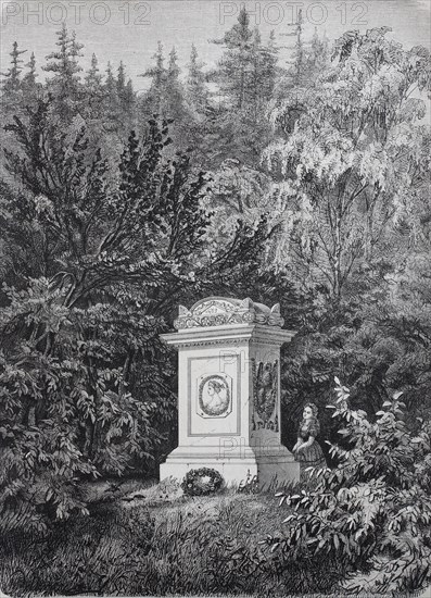 The Monument to Queen Louise in the Palace Garden at Hildburghausen in 1880