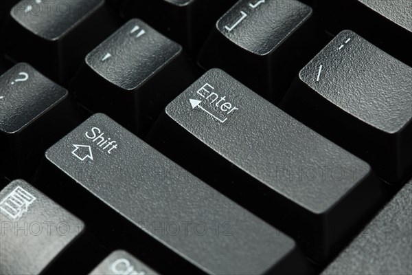 Black computer keyboard isolated on white background