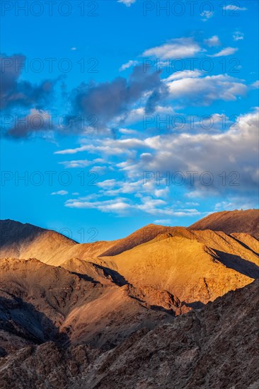 Himalayas Zanskar mountain range on sunset