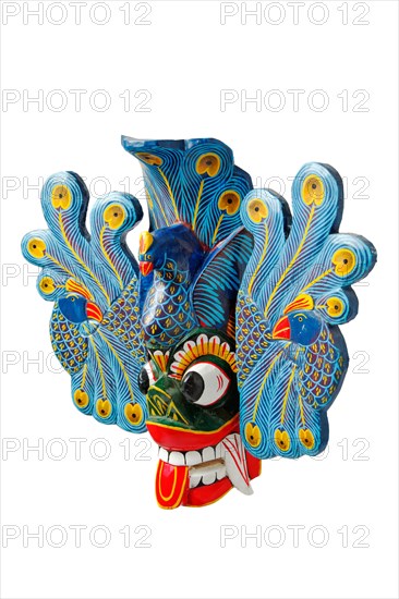 Traditional Sri Lankan mask isolated on white background