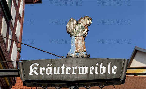 Detail on an old historic half-timbered house in an alley in the imperial palace of Bad Wimpfen