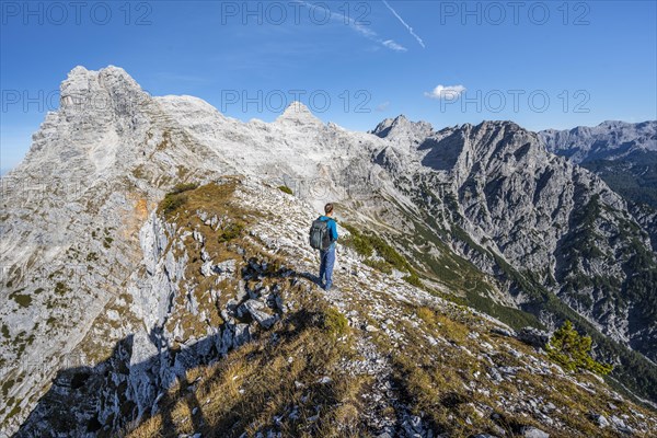 Hiker at the summit of Seehorn