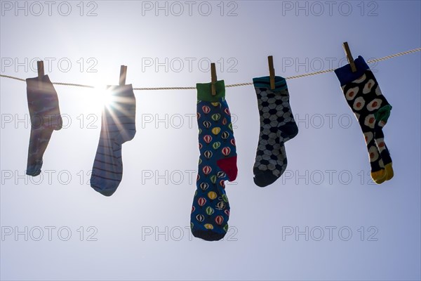 Socks on a clothesline