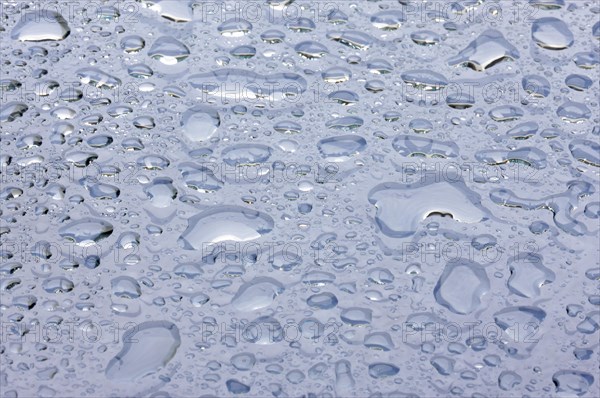 Macro shot of water drops on glass