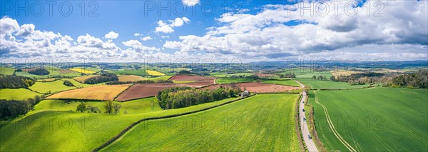 Fields and Meadows over English Village