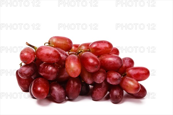 Bunch of red grapes isolated on white background