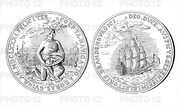 Silver medal for the African expedition of the Great Elector Frederick William in 1681