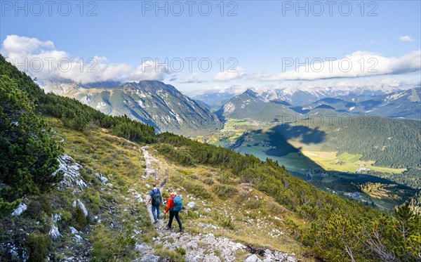 Two hikers on a hiking trail